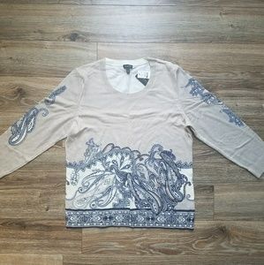 NWT Talbots Paisley Sweater